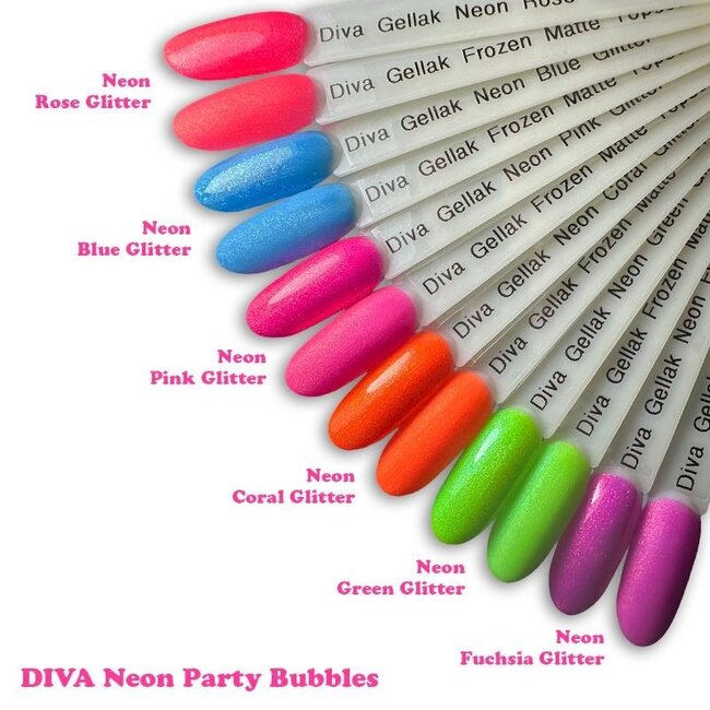 Set Gellak Neon Party Bubbles 6 st. 10 ml.