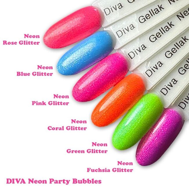 Set Gellak Neon Party Bubbles 6 st. 10 ml.