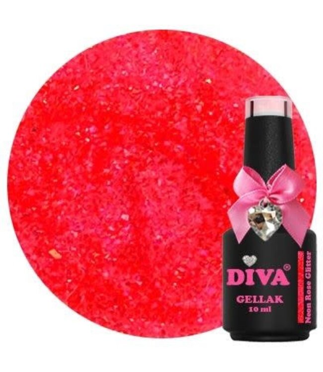 Diva 168 Gellak Neon Rose Glitter 10 ml.