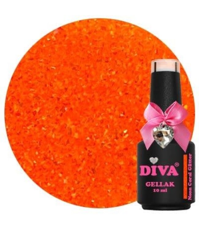 308 Gellak Neon Coral Glitter 10 ml.