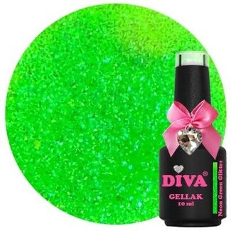 Diva 309 Gellak Neon Green Glitter 10 ml.