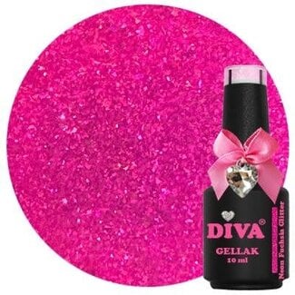 Diva 378 Gellak Neon Fuchsia Glitter 10 ml.