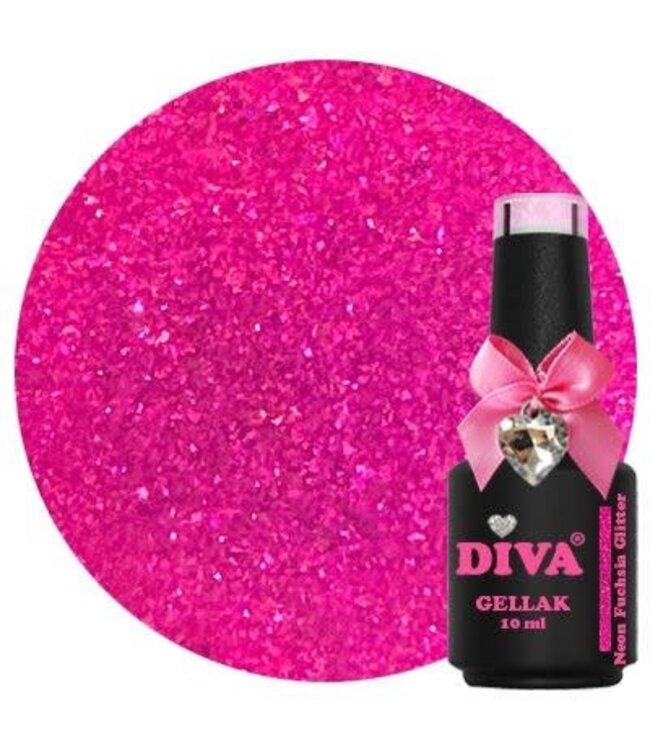 Diva 378 Gellak Neon Fuchsia Glitter 10 ml.