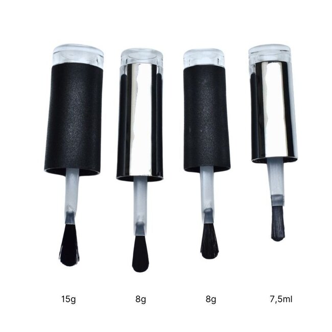 Brush Cap Zilver, 10 st. voor 8 gr. Flesjes