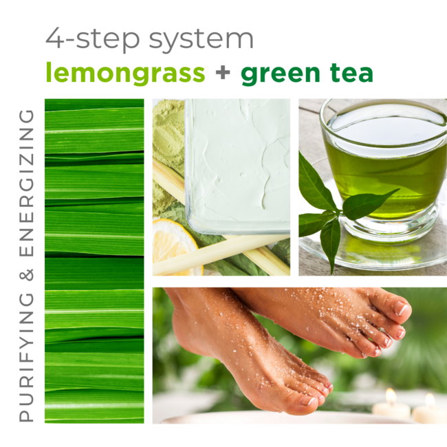 BCL SPA Lemongrass + Green Tea Complete 4-step Packet Box