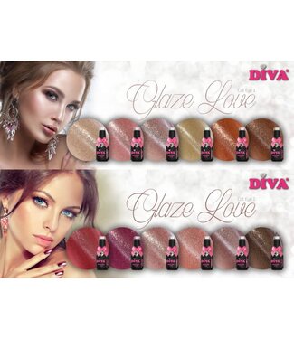 Diva Set Gellak Cat Eye Glaze Love 1 + 2, 12 st. 10 ml.