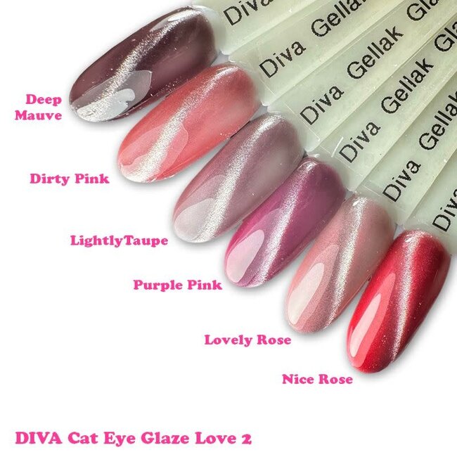 Set Gellak Cat Eye Glaze Love 2, 6 st. 10 ml.