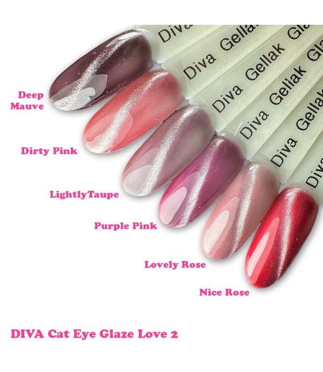 Set Gellak Cat Eye Glaze Love 2, 6 st. 10 ml.