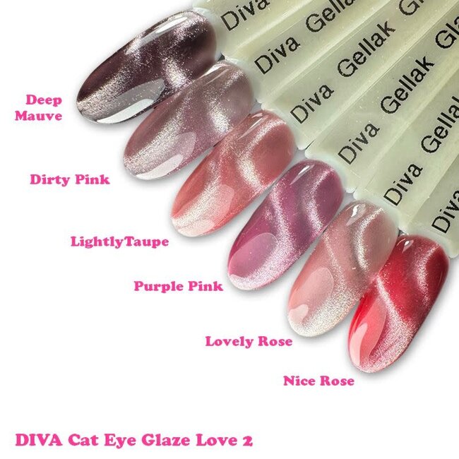 Set Gellak Cat Eye Glaze Love 2, 6 st. 10 ml.