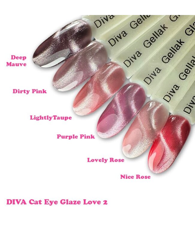 Set Gellak Cat Eye Glaze Love 2, 6 st. 10 ml.