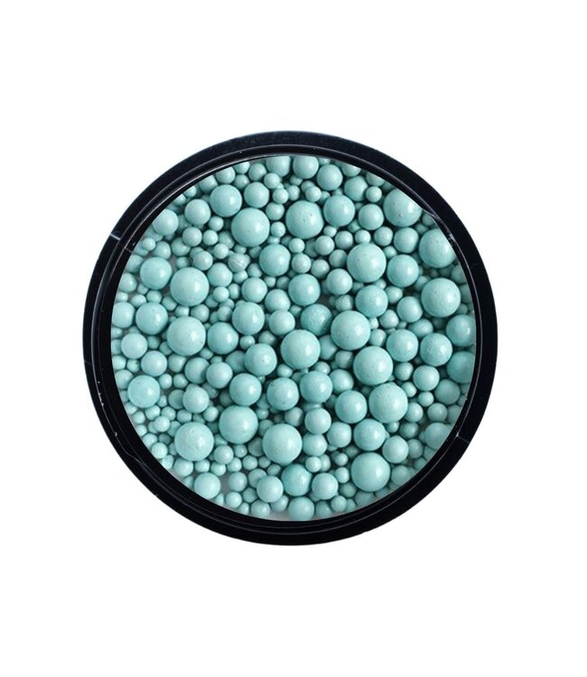 Mixed Size Metal Beads 02 Lake Blue