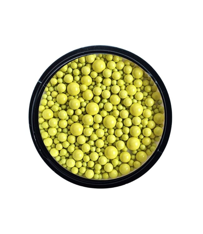 Mixed Size Metal Beads 04 Lemon Yellow