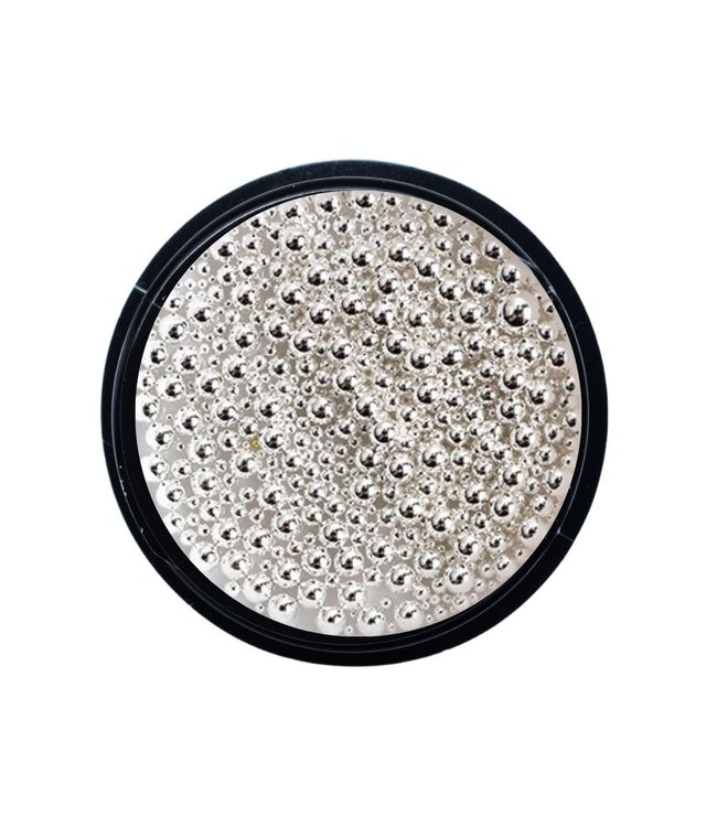 Mixed Size Metal Beads 12 Silver