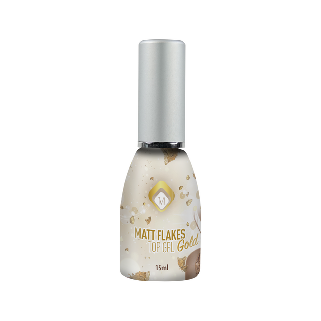 Matte Flakes Gold Top Gel 15 ml.