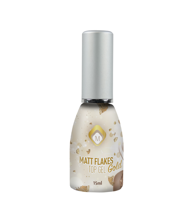 Matte Flakes Gold Top Gel 15 ml.