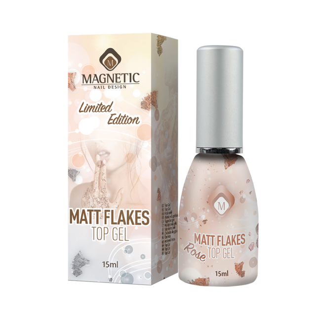 Matte Flakes Rose Top Gel 15 ml.