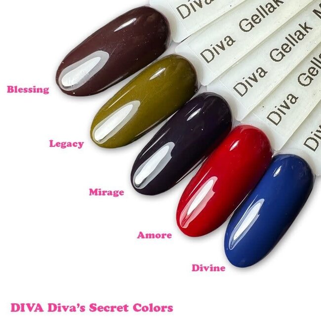Set Gellak Diva's Secret Colors 5 st. 10 ml.