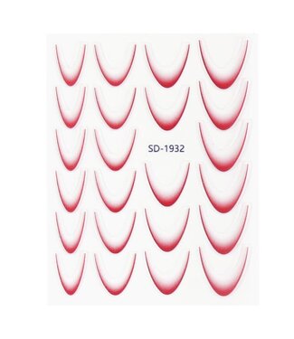 Urban Nails Nail Art Sticker III - 10 Ombre Rood