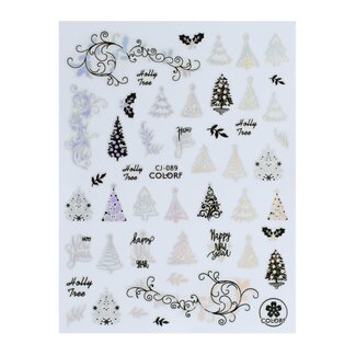 Urban Nails Nail Art Sticker IV - 06 Christmas Zilver
