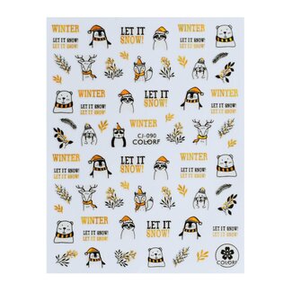 Urban Nails Nail Art Sticker IV - 07 Christmas Goud