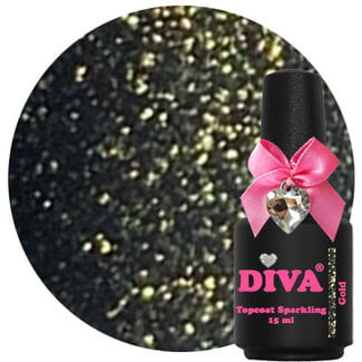 Diva Topcoat Sparkling Gold 15 ml.