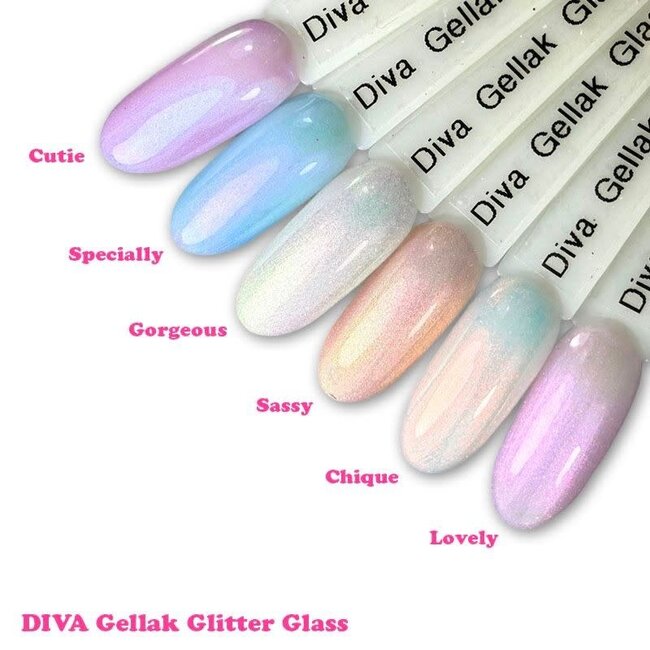 Set Gellak Glitter Glass 6 st. 10 ml.