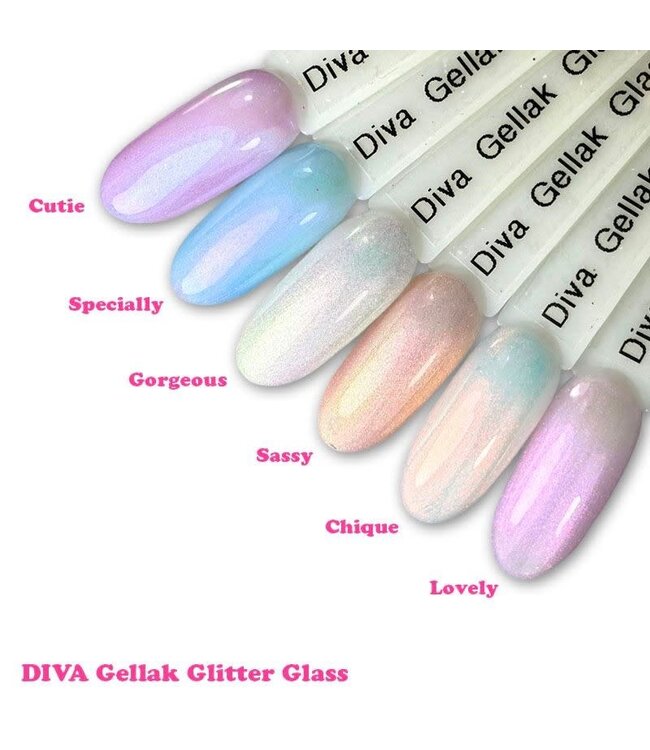 Set Gellak Glitter Glass 6 st. 10 ml.
