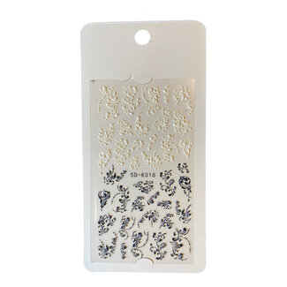 Nail Art Sticker Krullen Zwart & Wit