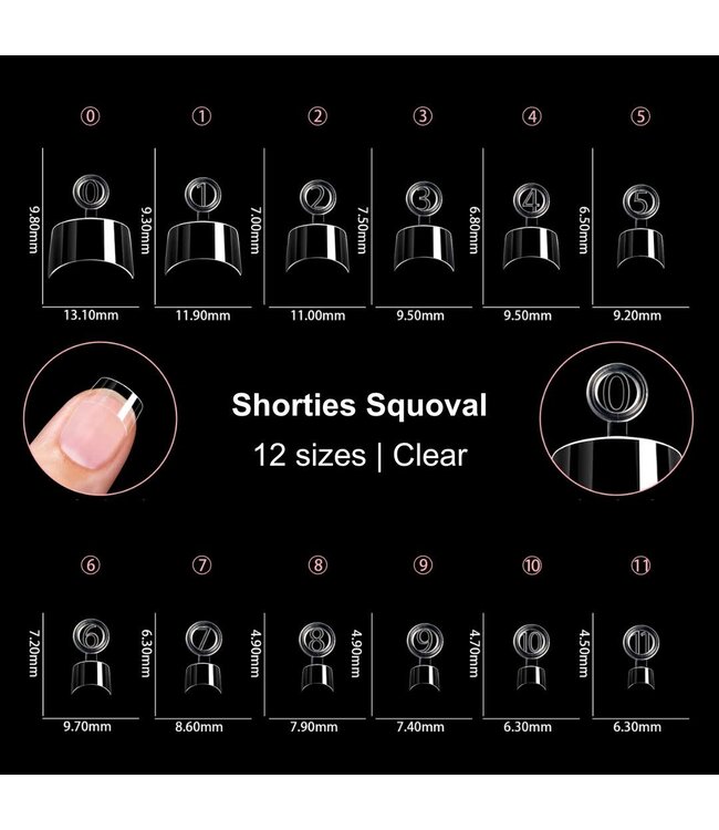 Tip Box Shorties Squoval 600 st.