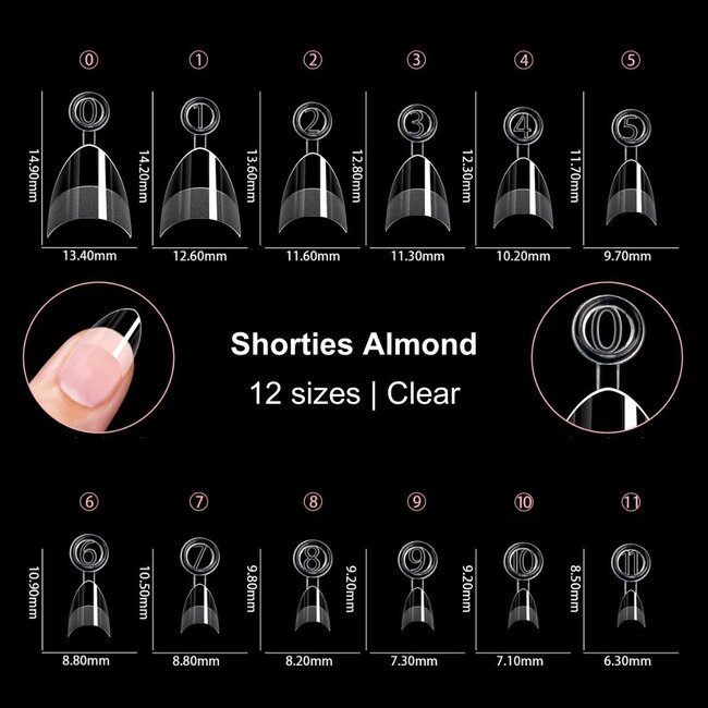 Tip Box Shorties Almond 600 st.