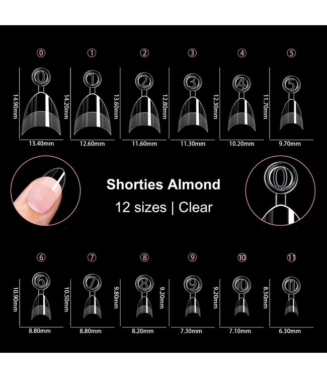 Tip Box Shorties Almond 600 st.