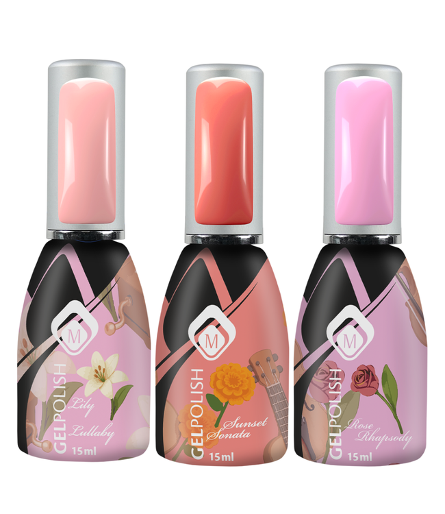 Set Floral Symphony 1 Gelpolish , 3 stuks
