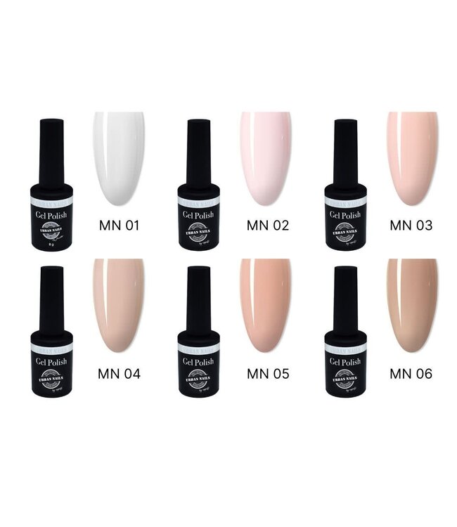 Set Gelpolish Milky Naturals 1 t/m 6 8 gr.