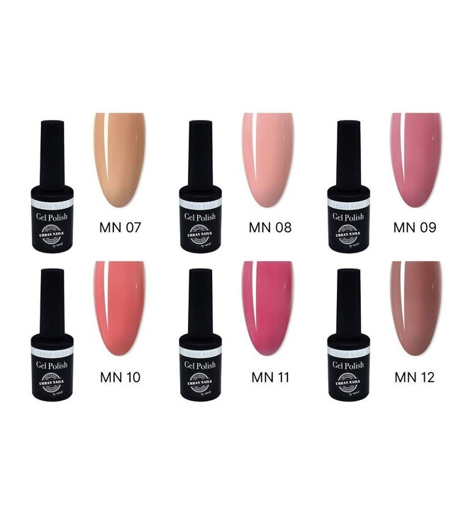 Urban Nails Set Gelpolish Milky Naturals 7 t/m 12 8 gr.