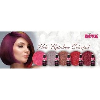 Diva Set Gellak Holo Rainbow Colorful 5 st. 10 ml.