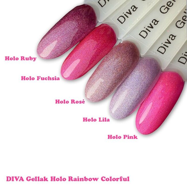 Set Gellak Holo Rainbow Colorful 5 st. 10 ml.