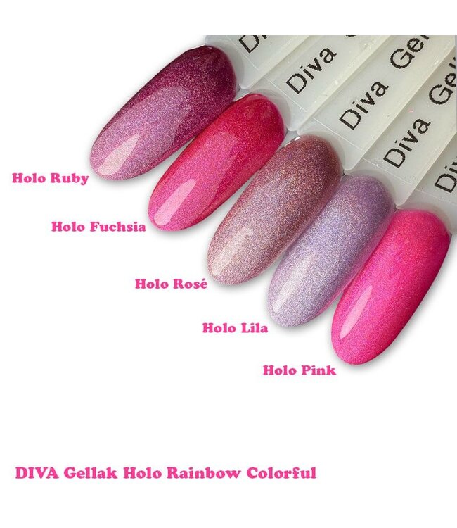 Set Gellak Holo Rainbow Colorful 5 st. 10 ml.