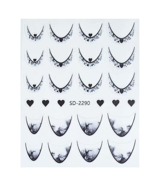 Nail Art Sticker V - 12 Zwart