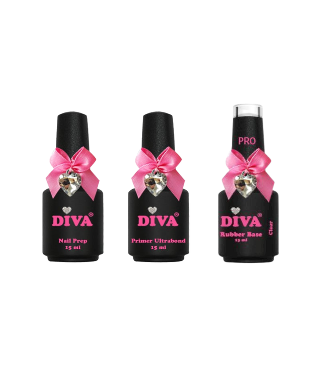 Pro Trio Nail Prep, Primer Ultrabond & Rubber Base Pro Clear 3x 15 ml.