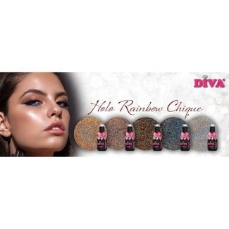 Diva Set Gellak Holo Rainbow Chique 5 st. 10 ml.