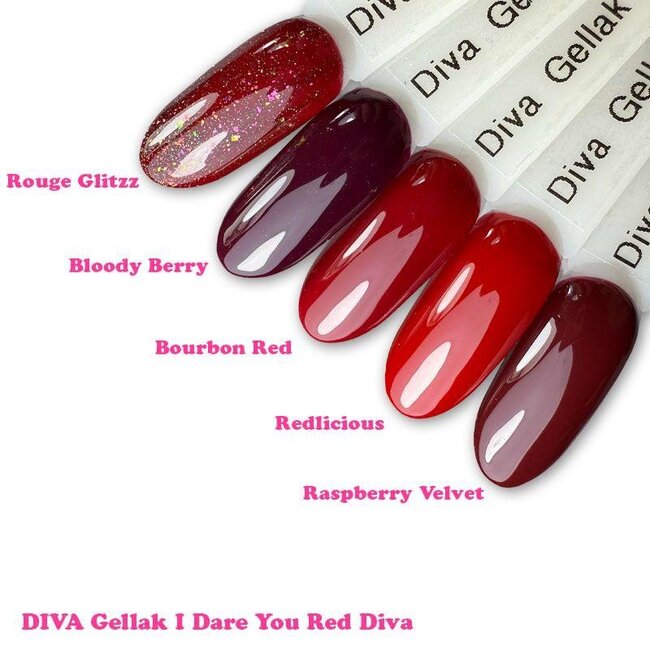 Set Gellak I Dare You Red Diva 5 st. 10 ml.