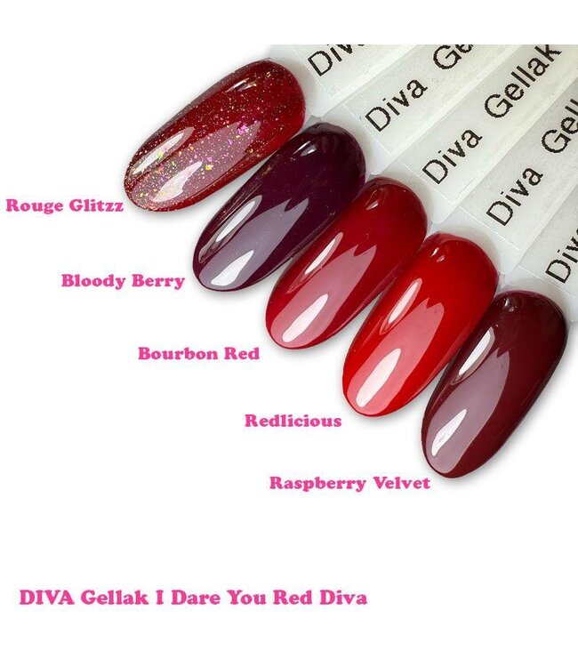 Set Gellak I Dare You Red Diva 5 st. 10 ml.