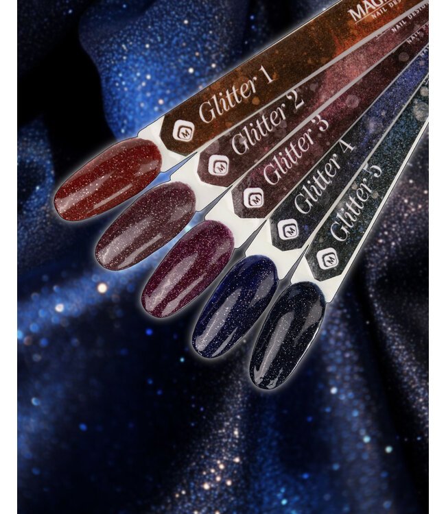 Set 7 ml. Gelpolish Glitter 5 st.