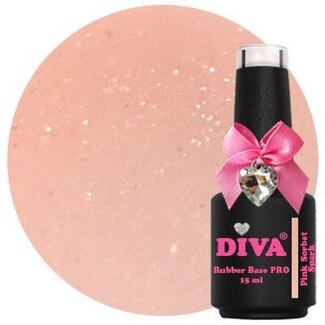 Diva Rubber Base Pro Pink Sorbet Spark 15 ml.