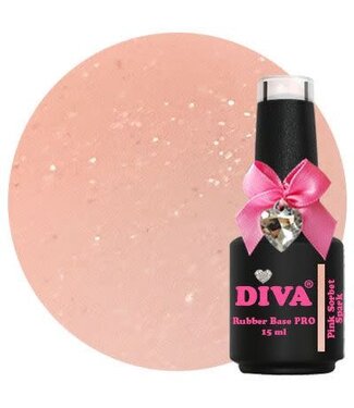 Diva Rubber Base Pro Pink Sorbet Spark 15 ml.