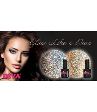 Diva Duo Holo Topcoat Glow Like a Diva 2 st. 6 ml.