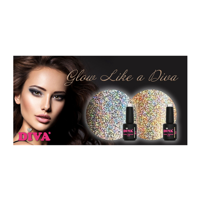 Duo Holo Topcoat Glow Like a Diva 2 st. 6 ml.