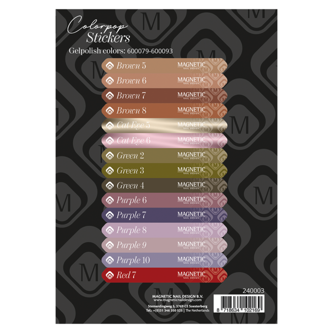 Stickervel Gelpolish 600079 t/m 600093