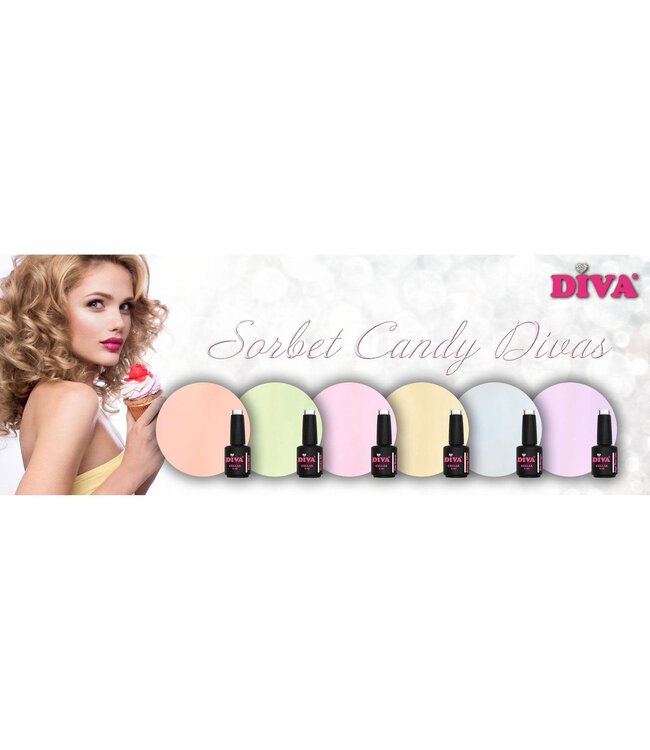 Set Gellak Sorbet Candy Divas 6 x 6 ml.