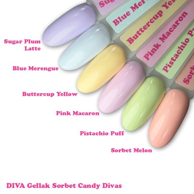 Set Gellak Sorbet Candy Divas 6 x 6 ml.